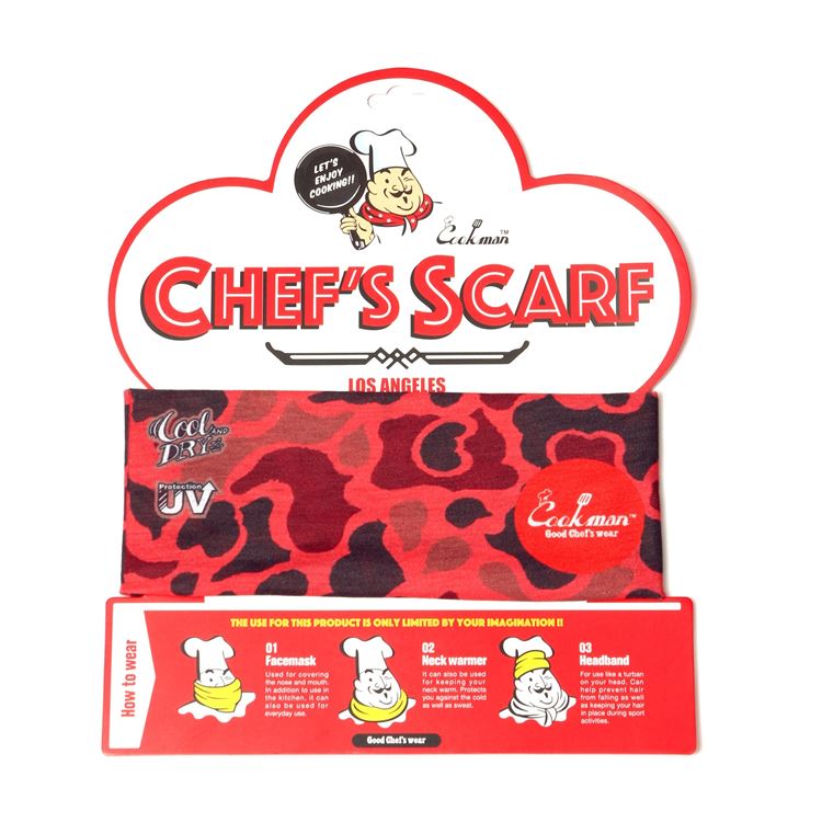 �������� Chef's Scarf  Duck Hunter Camo Red