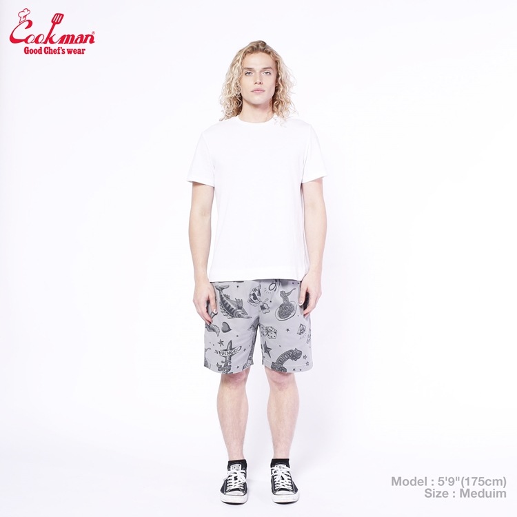 եѥ Chef Pants Short Old Tattoo Gray