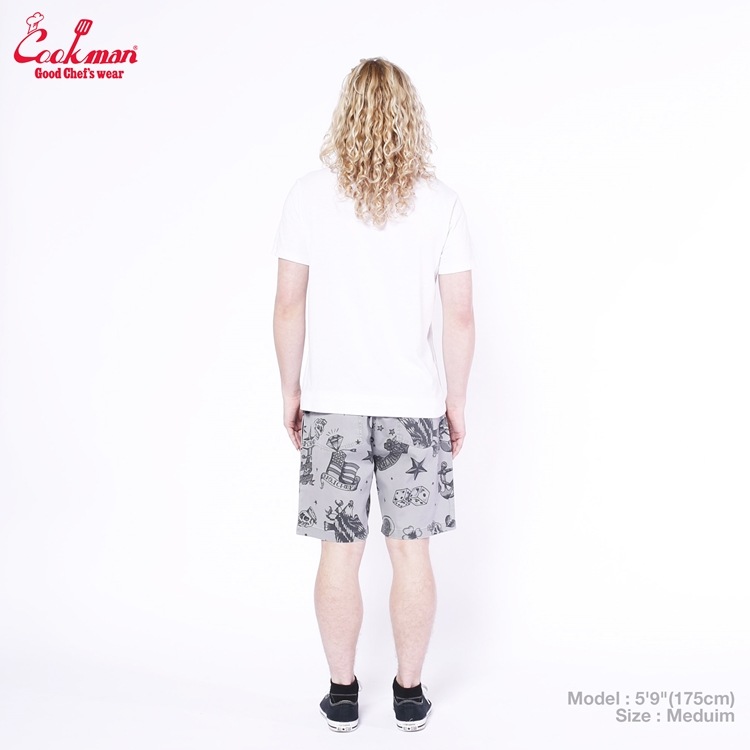եѥ Chef Pants Short Old Tattoo Gray