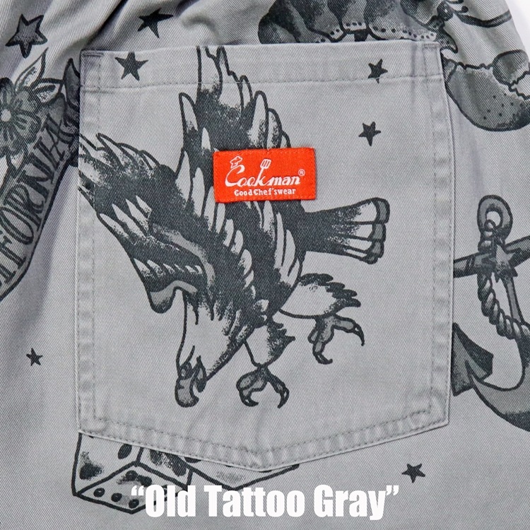եѥ Chef Pants Short Old Tattoo Gray