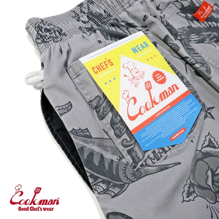 եѥ Chef Pants Short Old Tattoo Gray