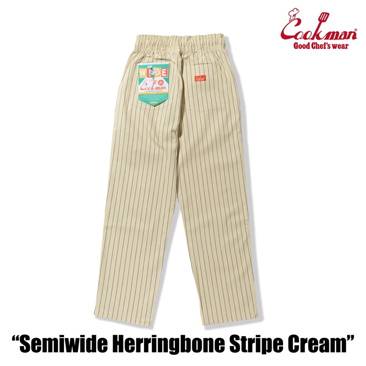 �����եѥ�� Chef Pants Semiwide Herringbone Stripe Cream