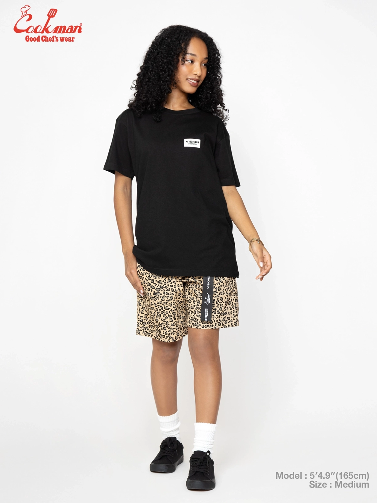 �����եѥ�� Chef Pants Short  Black Belt Vision Leopard Beige