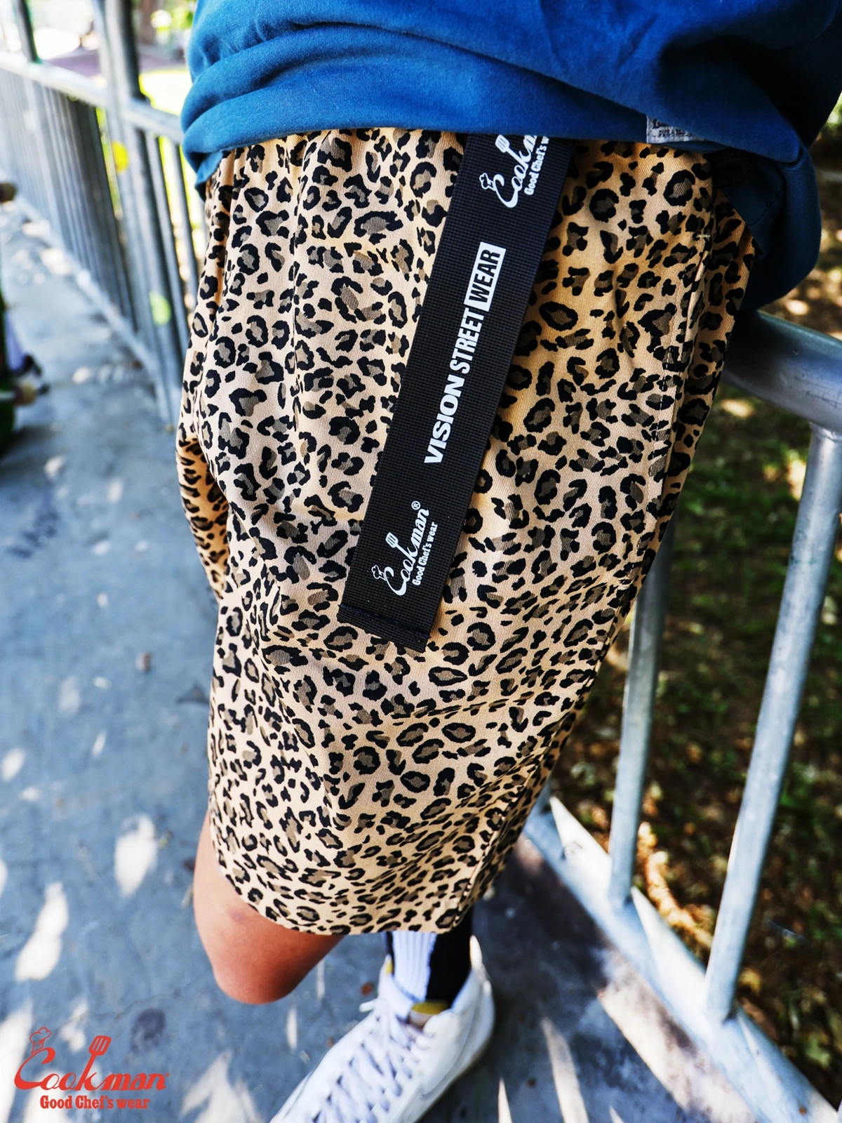 �����եѥ�� Chef Pants Short Black Belt Vision Leopard Beige