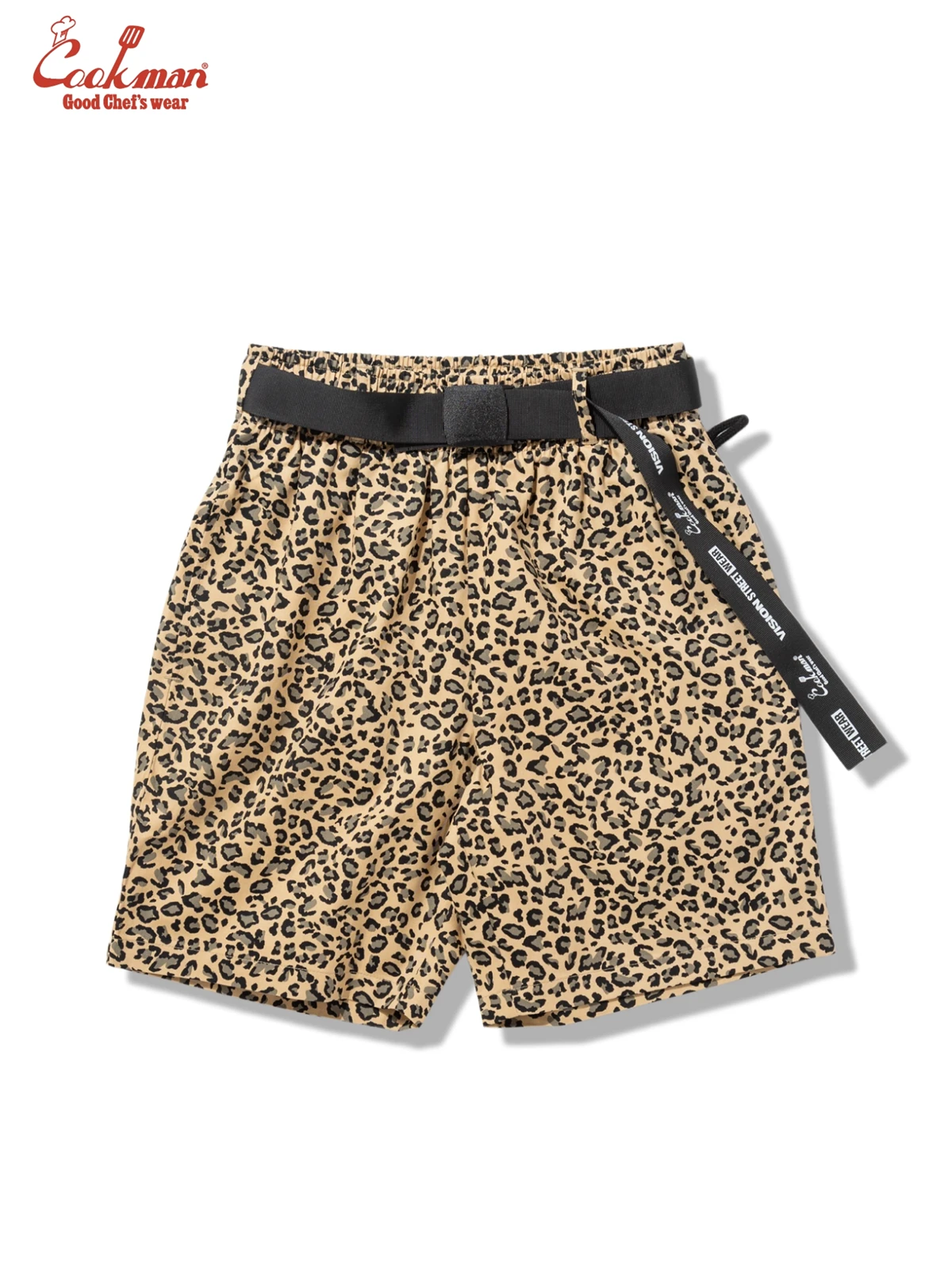 �����եѥ�� Chef Pants Short  Black Belt Vision Leopard Beige