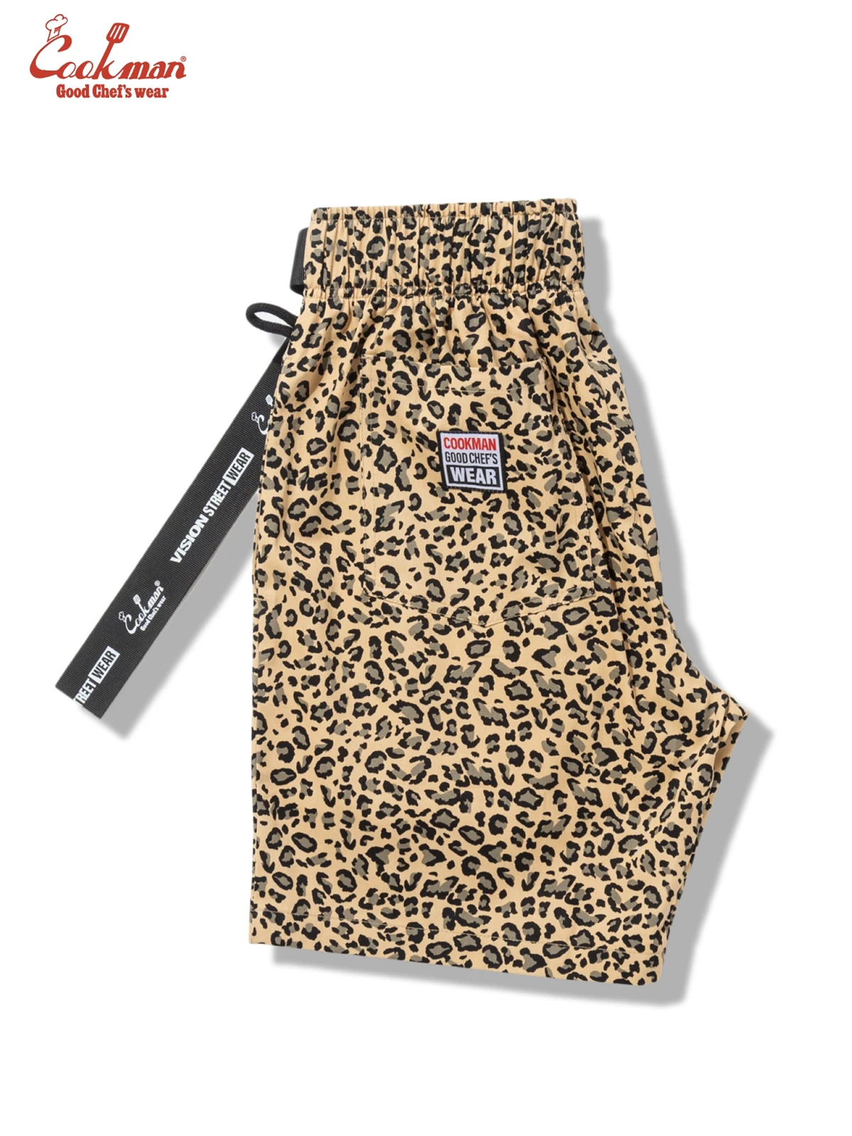 �����եѥ�� Chef Pants Short  Black Belt Vision Leopard Beige
