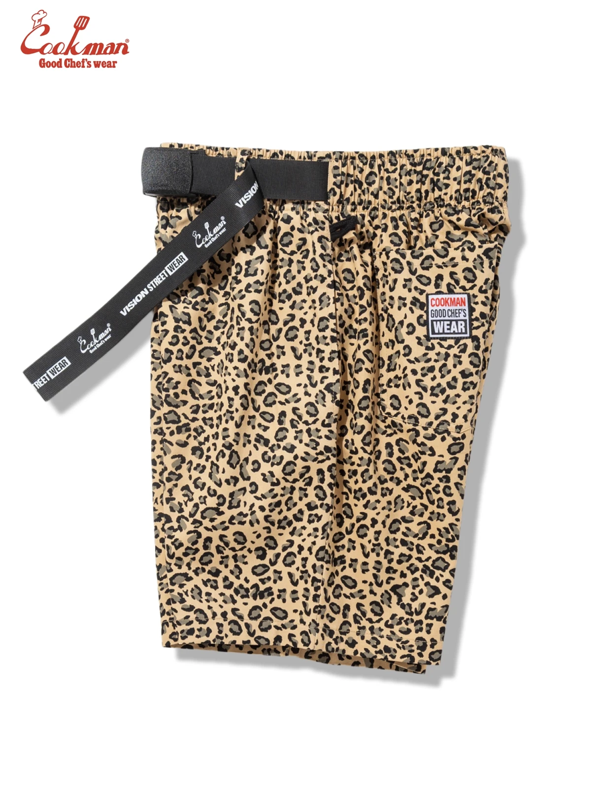 �����եѥ�� Chef Pants Short  Black Belt Vision Leopard Beige