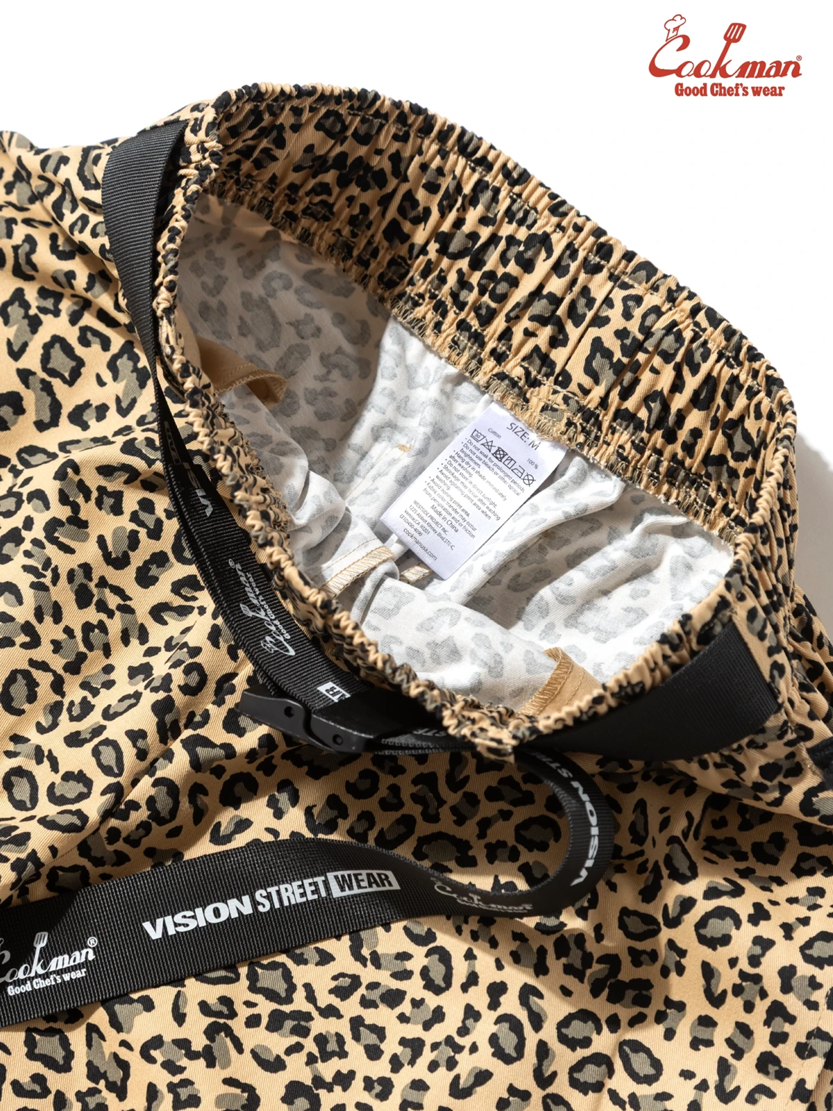 �����եѥ�� Chef Pants Short  Black Belt Vision Leopard Beige