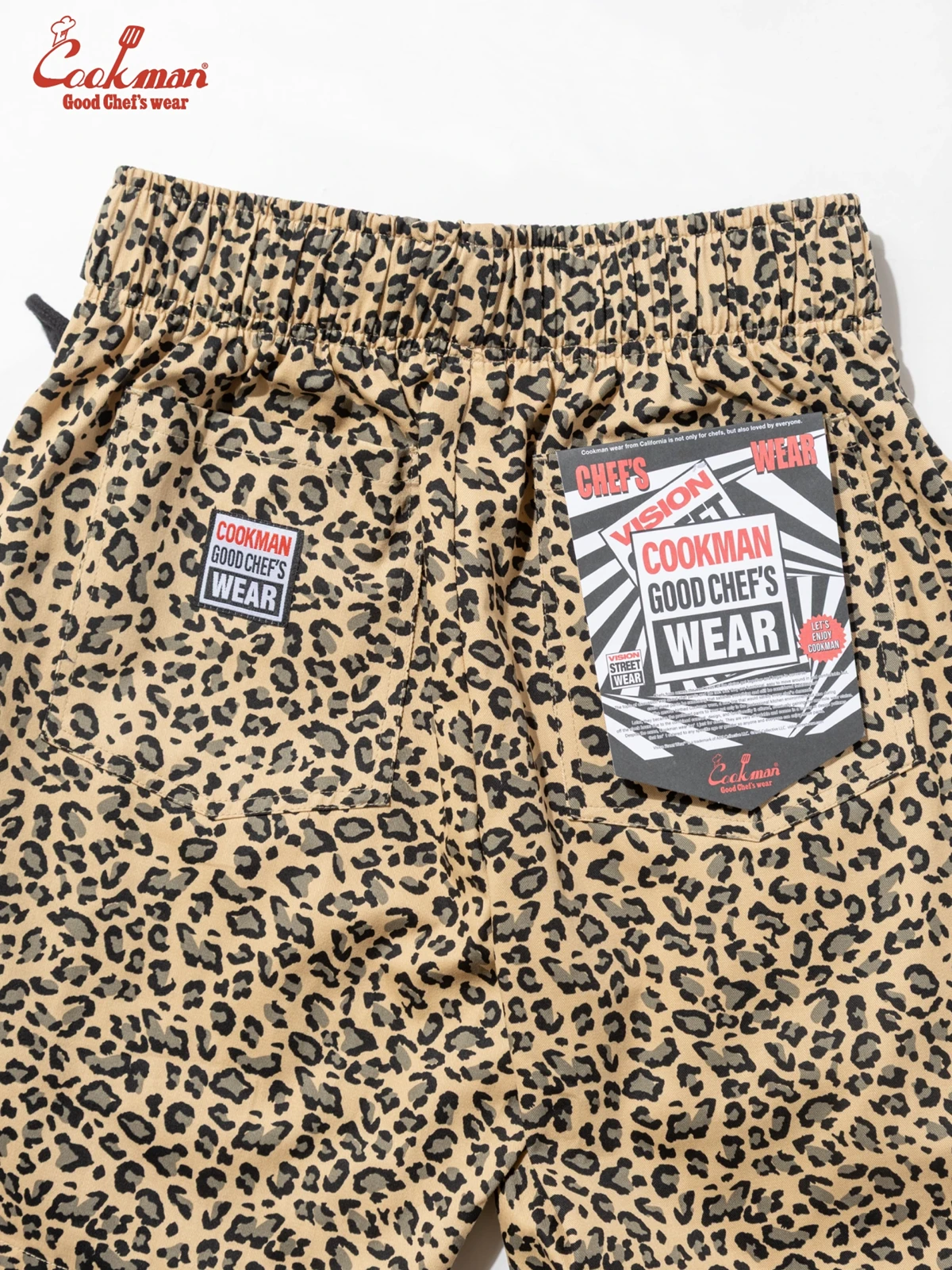 �����եѥ�� Chef Pants Short  Black Belt Vision Leopard Beige