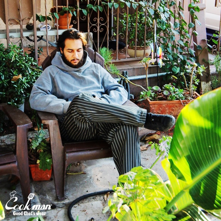 �����եѥ�� Chef Pants Semiwide Herringbone Stripe Charcoal