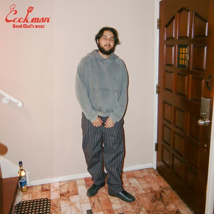 �����եѥ�� Chef Pants Semiwide Herringbone Stripe Charcoal