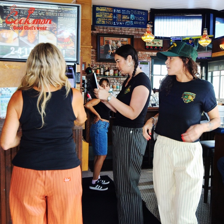 �����եѥ�� Chef Pants Semiwide Herringbone Stripe Charcoal