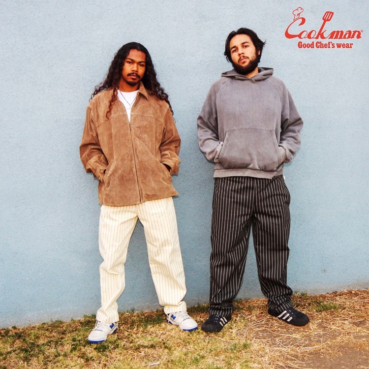 �����եѥ�� Chef Pants Semiwide Herringbone Stripe Charcoal