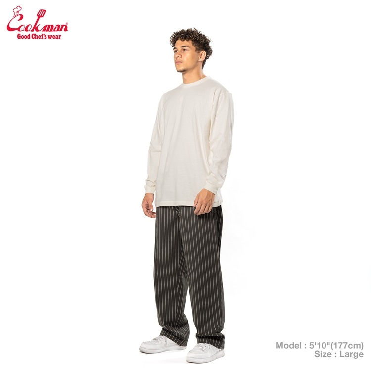 �����եѥ�� Chef Pants Semiwide Herringbone Stripe Charcoal