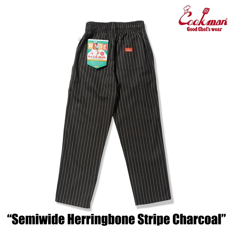 �����եѥ�� Chef Pants Semiwide Herringbone Stripe Charcoal
