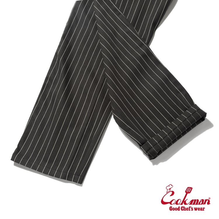 �����եѥ�� Chef Pants Semiwide Herringbone Stripe Charcoal