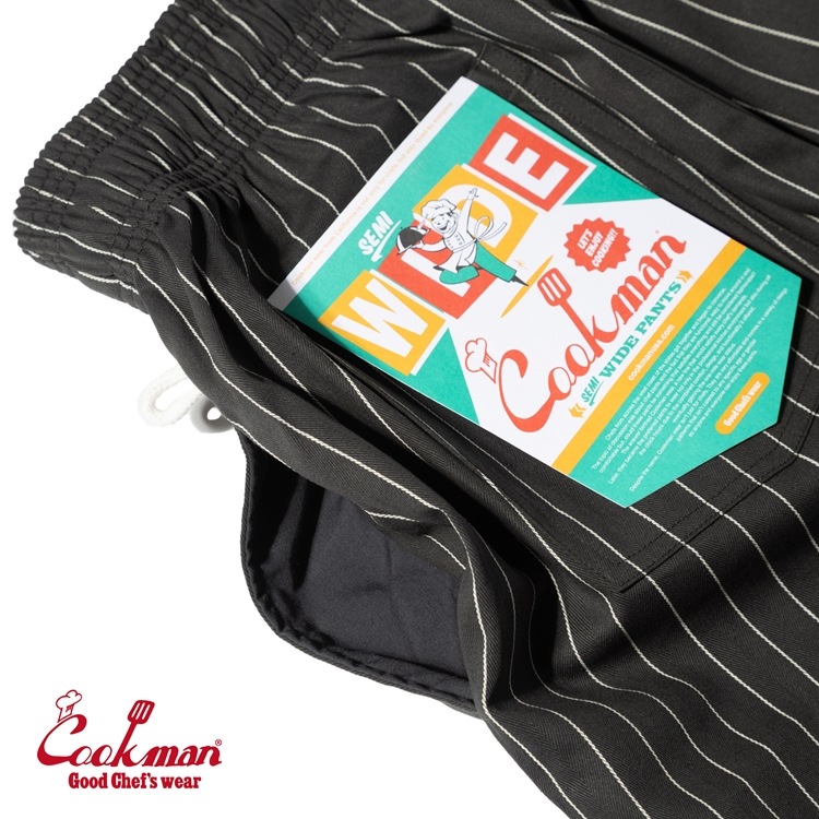 �����եѥ�� Chef Pants Semiwide Herringbone Stripe Charcoal