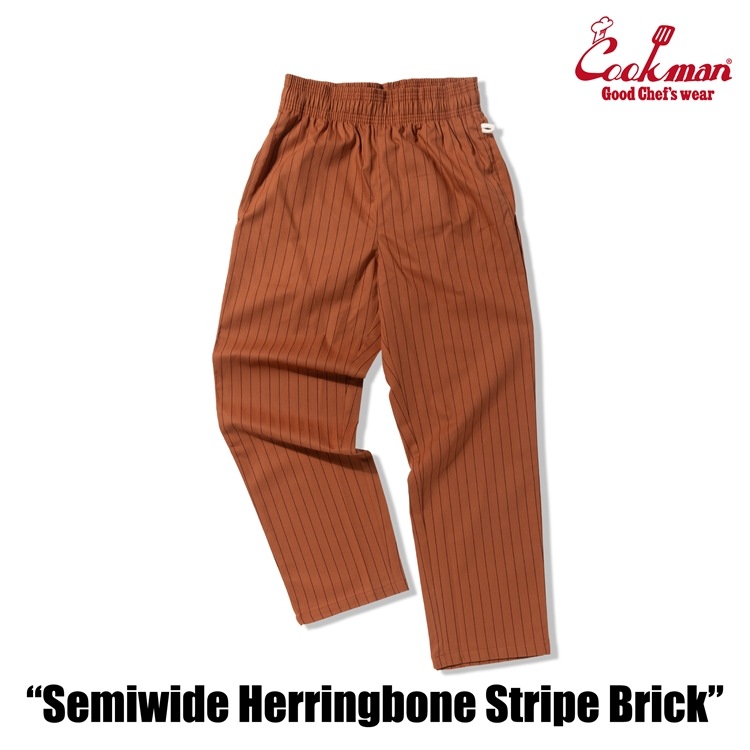 �����եѥ�� Chef Pants Semiwide Herringbone Stripe Brick