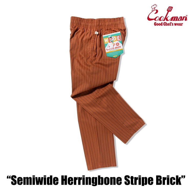�����եѥ�� Chef Pants Semiwide Herringbone Stripe Brick