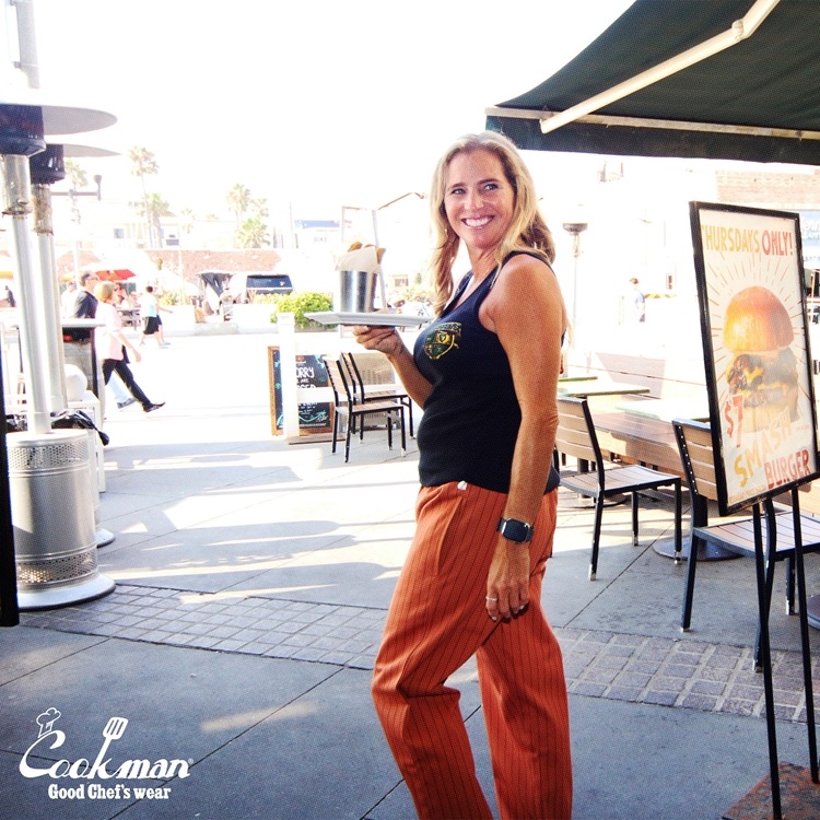 �����եѥ�� Chef Pants Semiwide Herringbone Stripe Brick