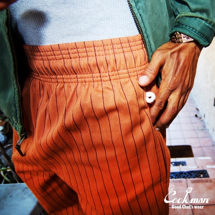�����եѥ�� Chef Pants Semiwide Herringbone Stripe Brick