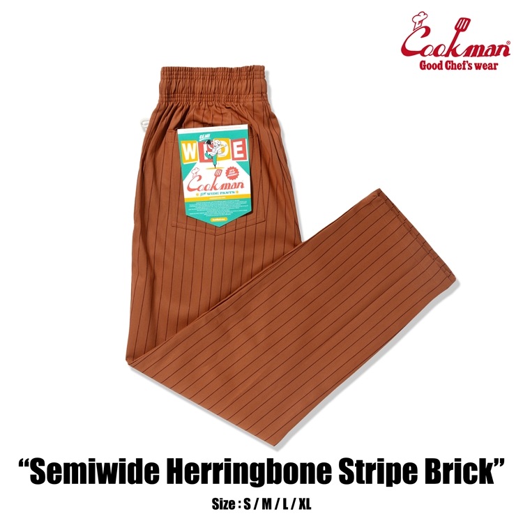 �����եѥ�� Chef Pants Semiwide Herringbone Stripe Brick