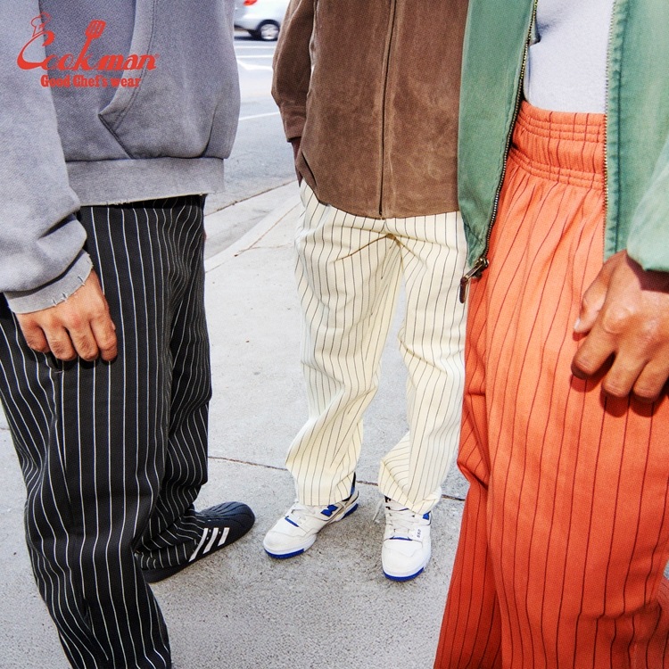 �����եѥ�� Chef Pants Semiwide Herringbone Stripe Brick