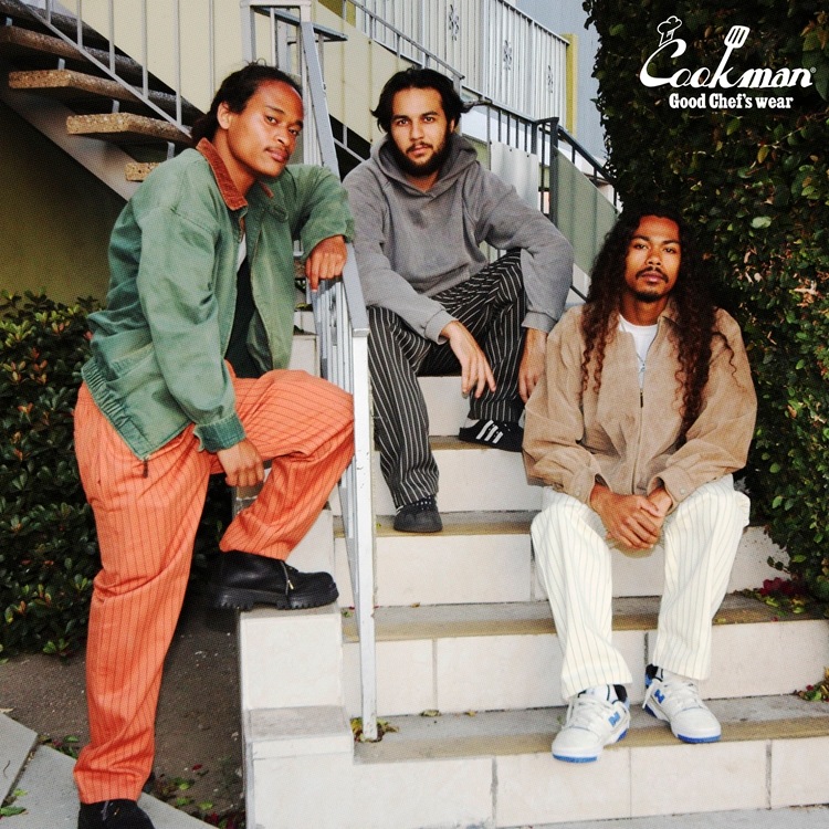 �����եѥ�� Chef Pants Semiwide Herringbone Stripe Brick