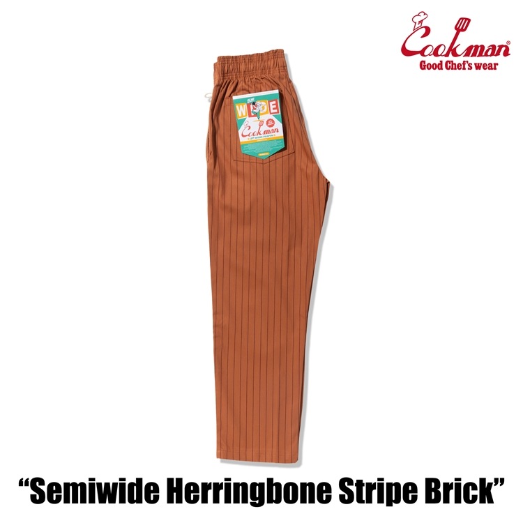 �����եѥ�� Chef Pants Semiwide Herringbone Stripe Brick