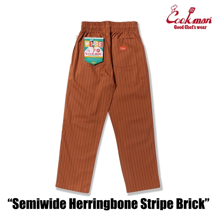 �����եѥ�� Chef Pants Semiwide Herringbone Stripe Brick