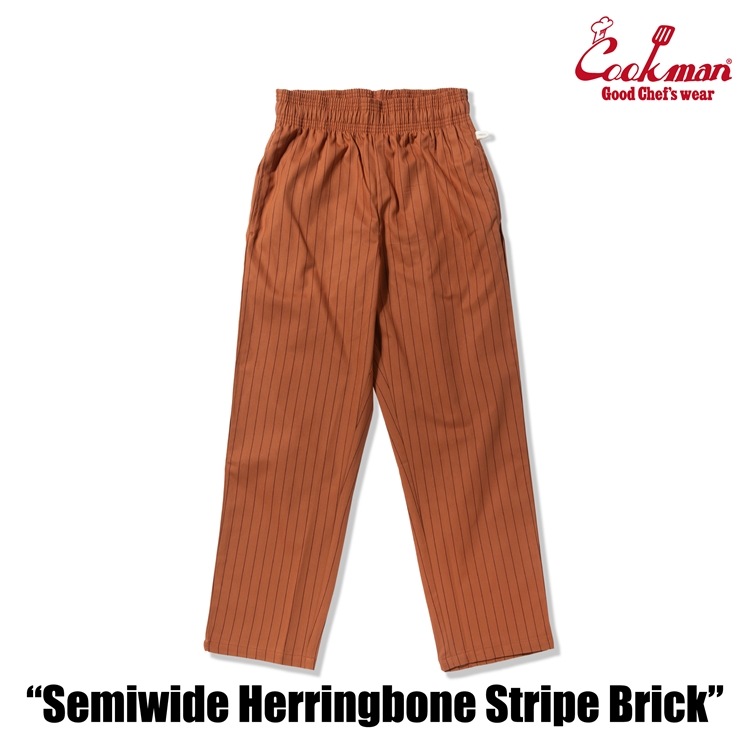 �����եѥ�� Chef Pants Semiwide Herringbone Stripe Brick