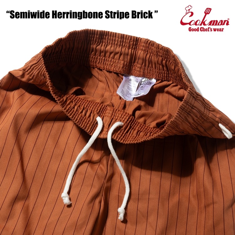 �����եѥ�� Chef Pants Semiwide Herringbone Stripe Brick
