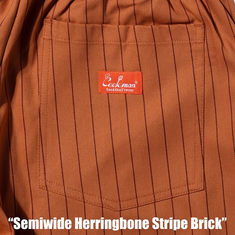 �����եѥ�� Chef Pants Semiwide Herringbone Stripe Brick