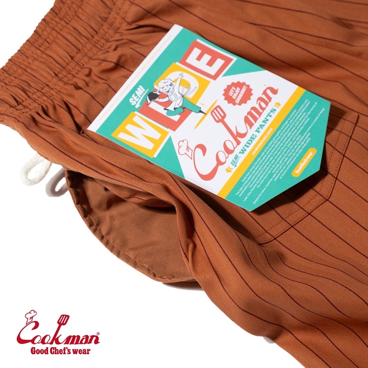 �����եѥ�� Chef Pants Semiwide Herringbone Stripe Brick