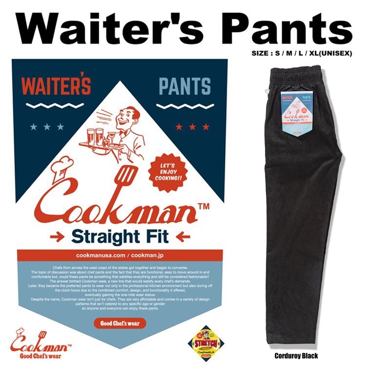 �����������ѥ�� Waiter's Pants Corduroy Black