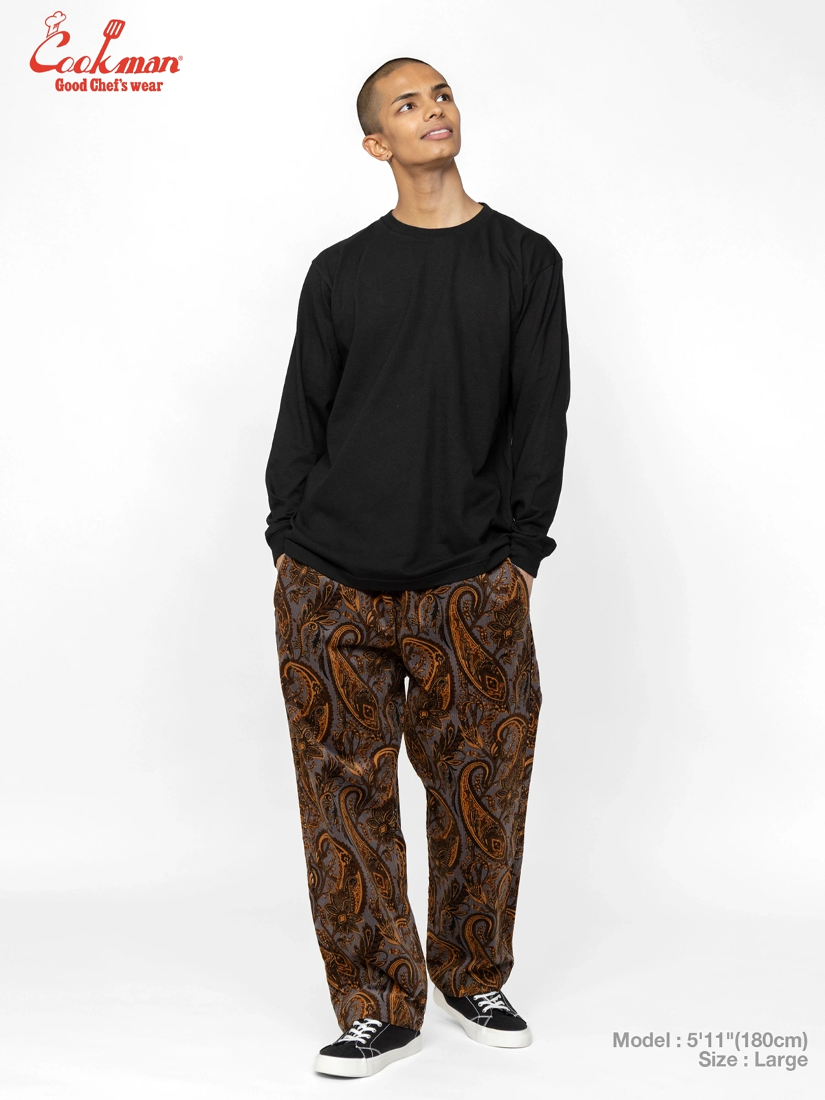 �����եѥ�� Chef Pants Semiwide Corduroy Paisley Brown