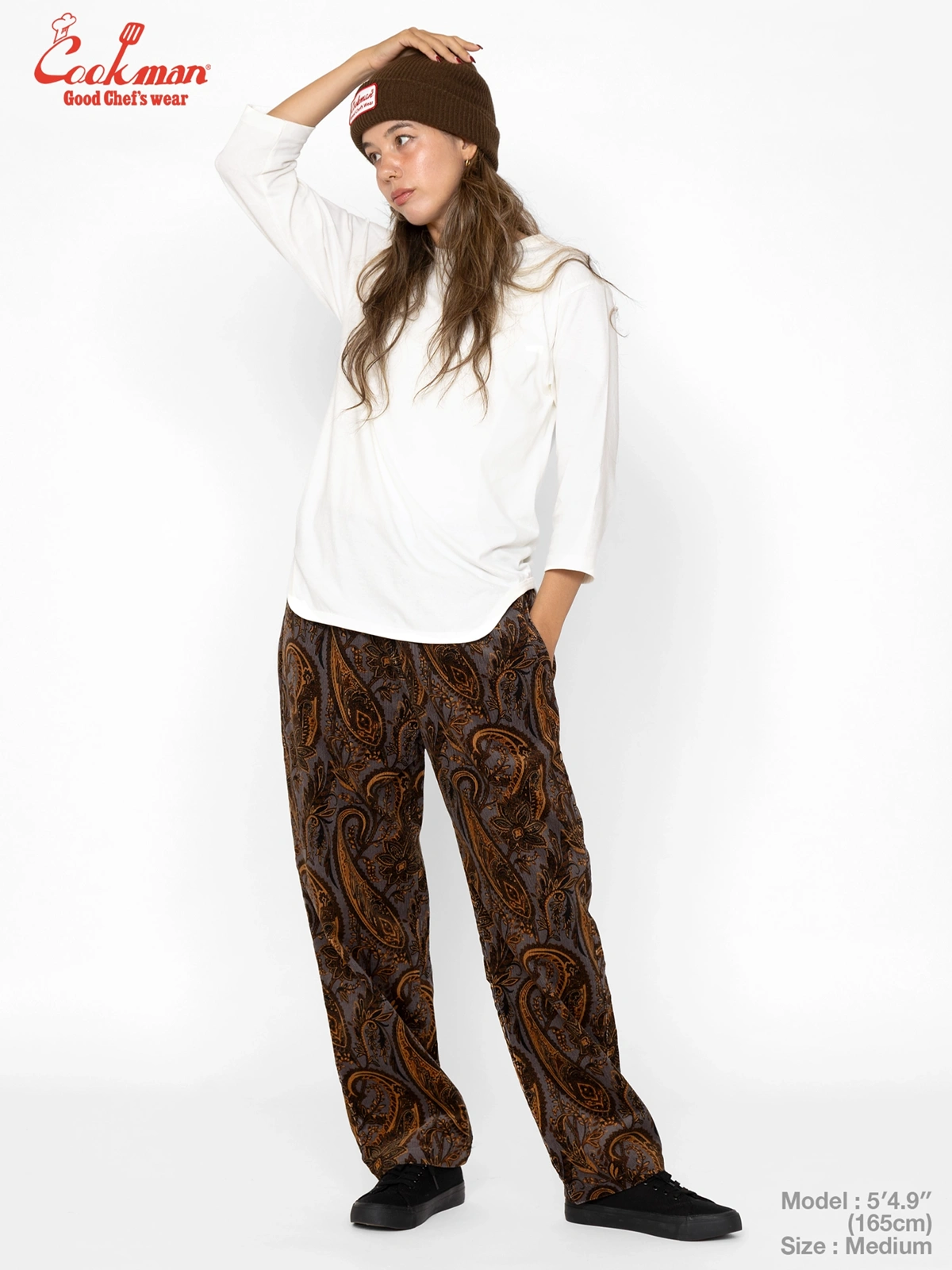 �����եѥ�� Chef Pants Semiwide Corduroy Paisley Brown