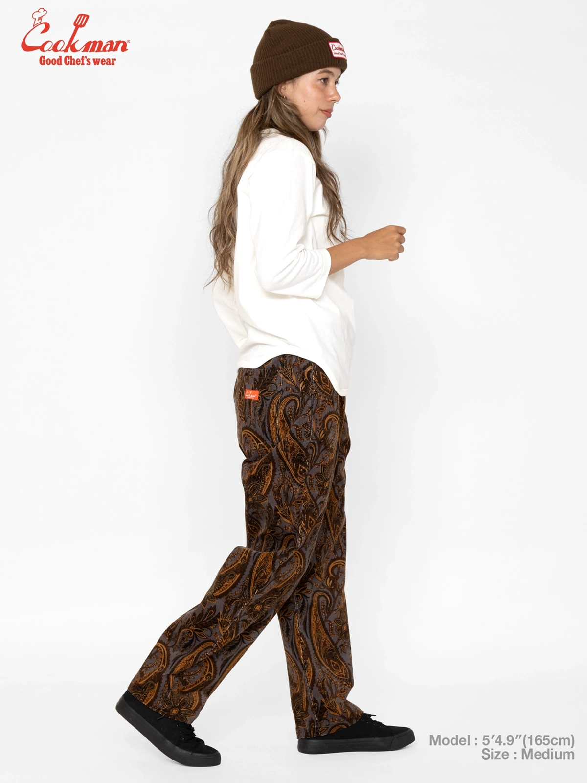 �����եѥ�� Chef Pants Semiwide Corduroy Paisley Brown