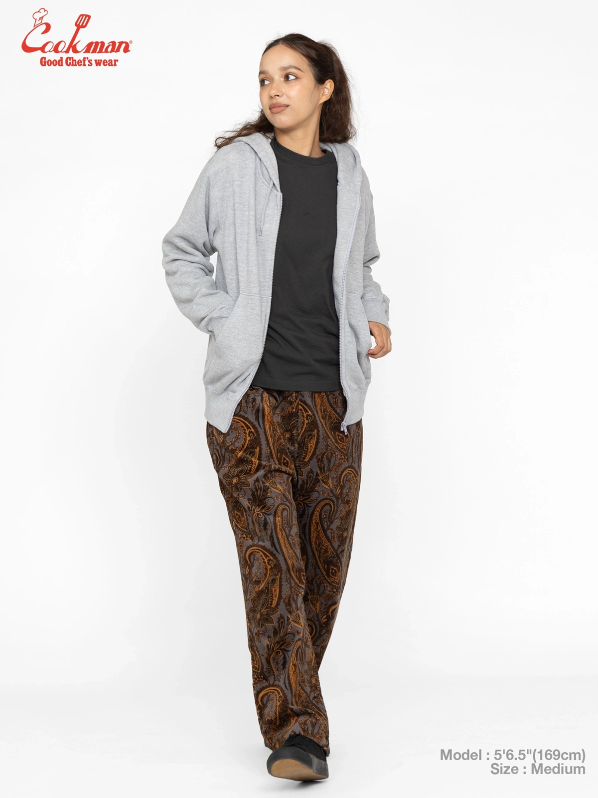 �����եѥ�� Chef Pants Semiwide Corduroy Paisley Brown