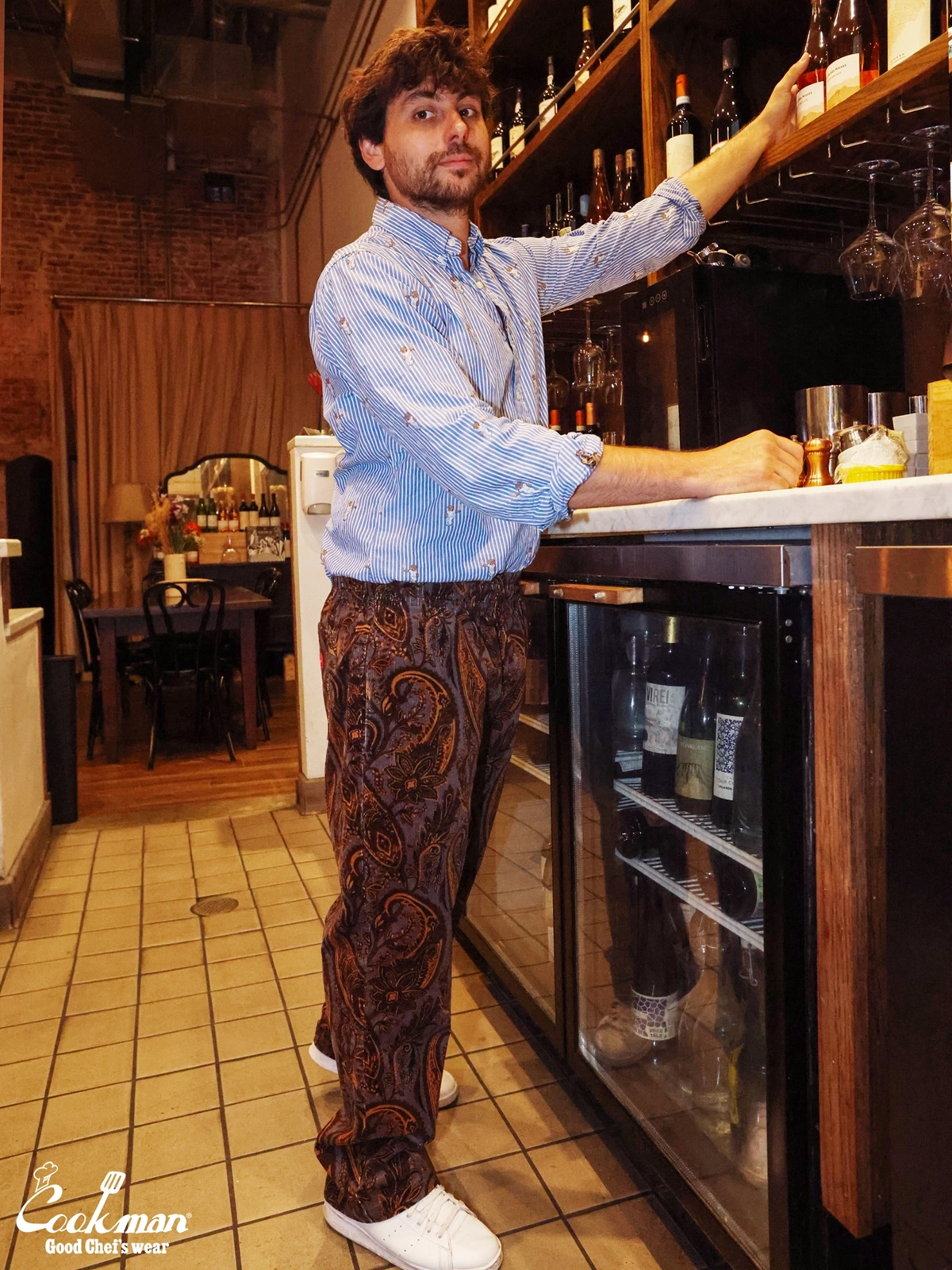 �����եѥ�� Chef Pants Semiwide Corduroy Paisley Brown