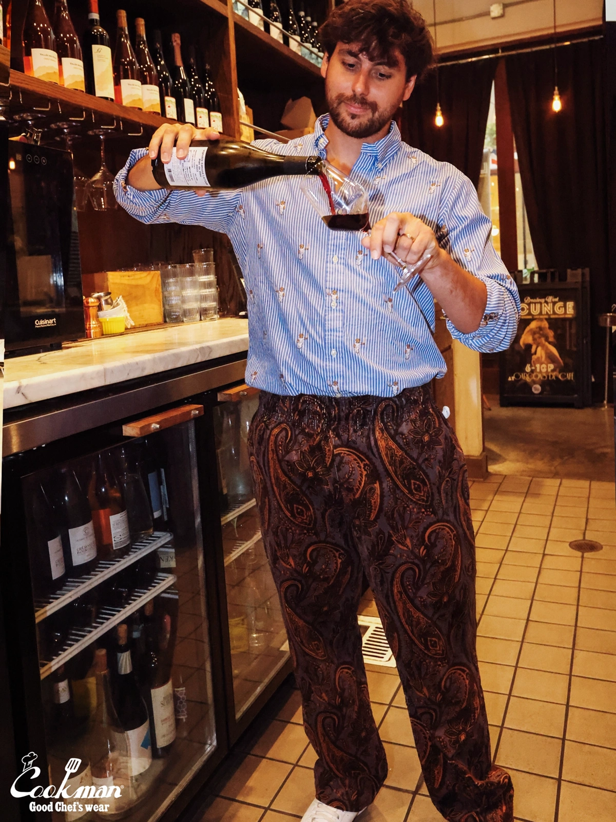 �����եѥ�� Chef Pants Semiwide Corduroy Paisley Brown
