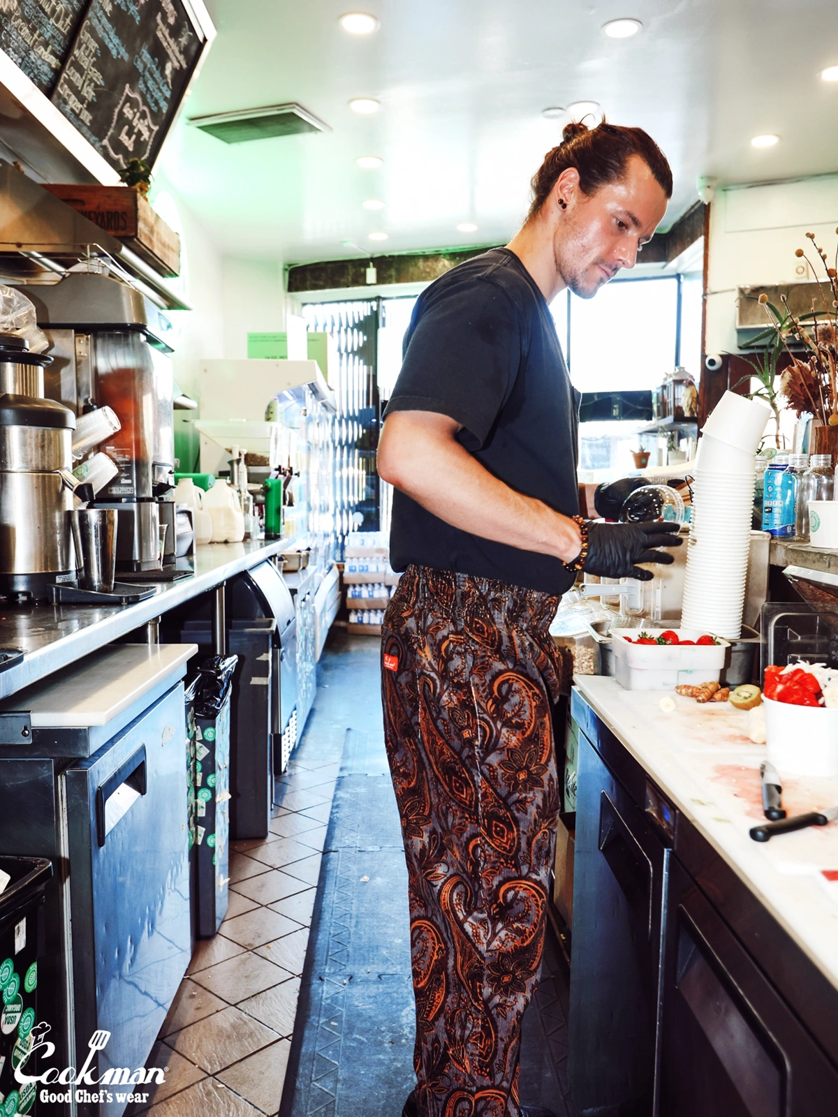 �����եѥ�� Chef Pants Semiwide Corduroy Paisley Brown