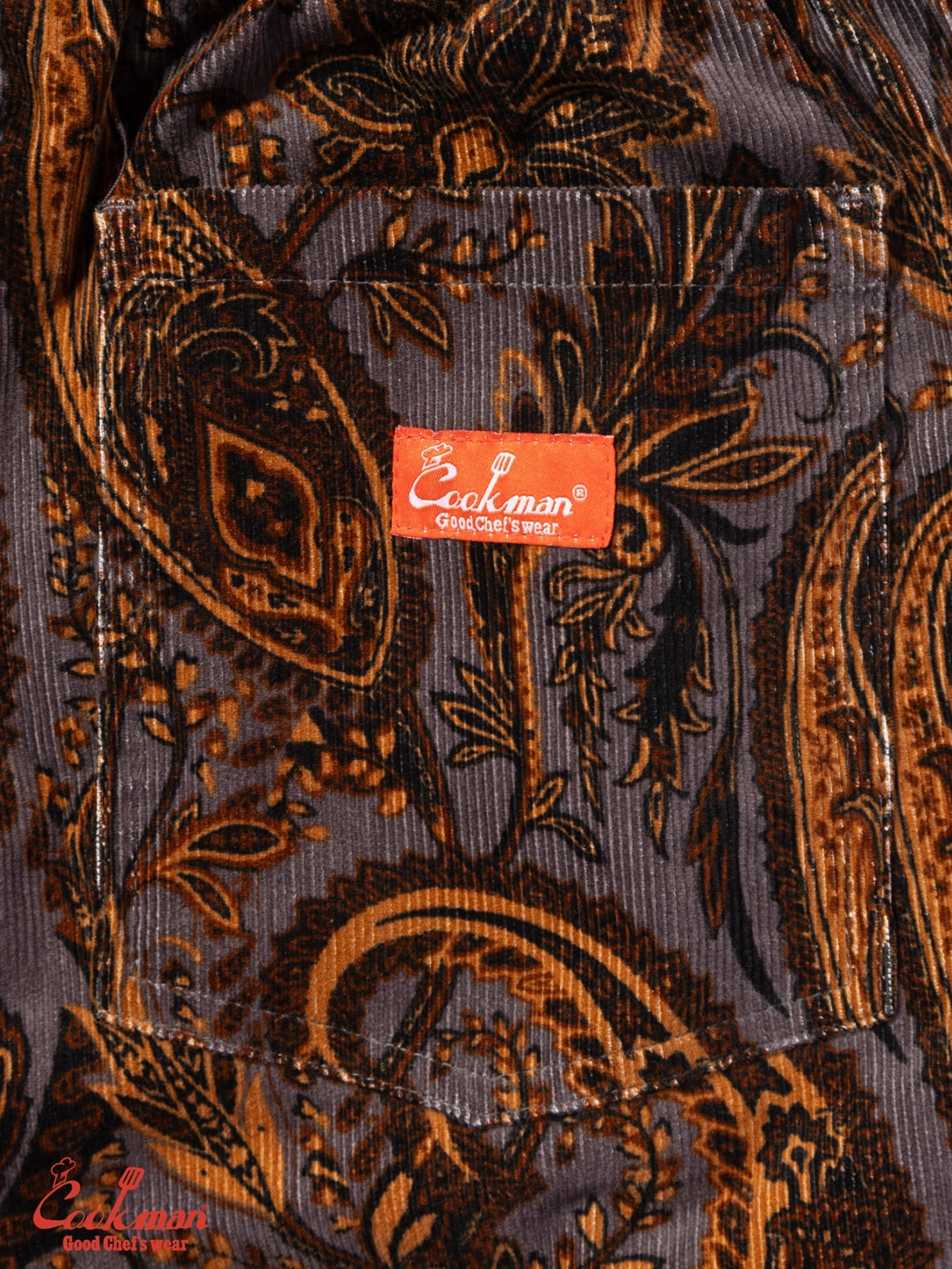 �����եѥ�� Chef Pants Semiwide Corduroy Paisley Brown