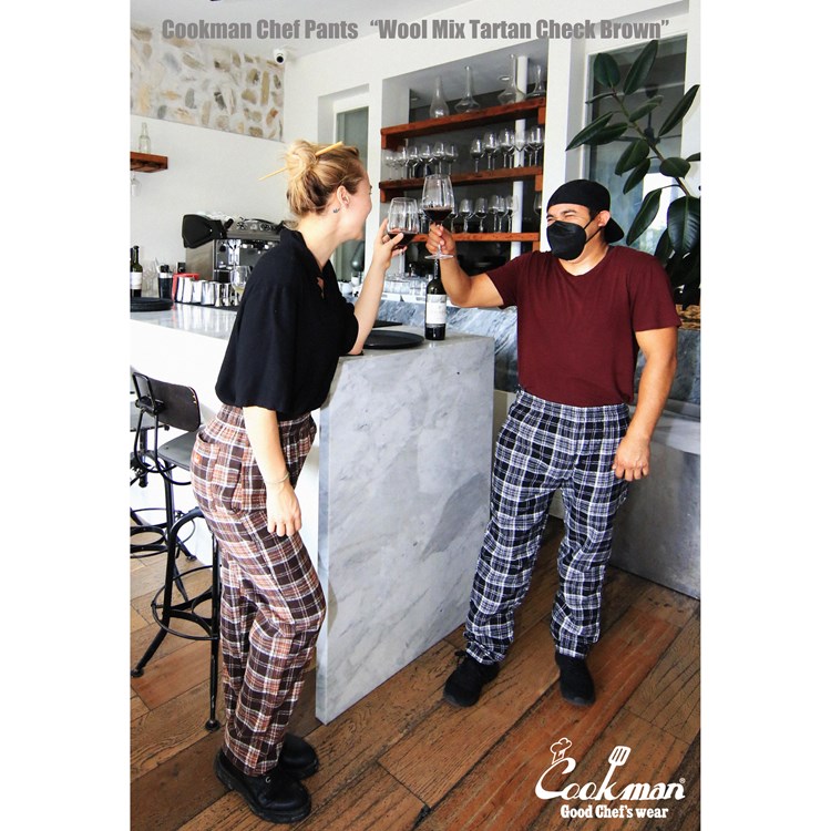 �����եѥ�� Chef Pants Wool Mix Tartan Brown
