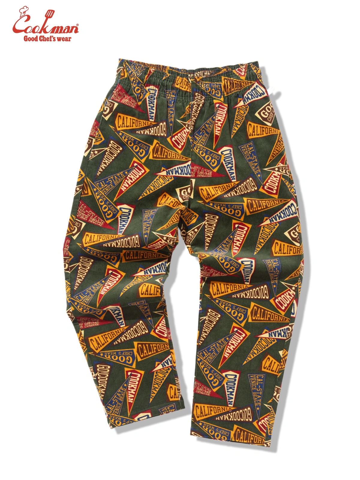 �����եѥ�� Chef Pants Semiwide Corduroy Pennant Green