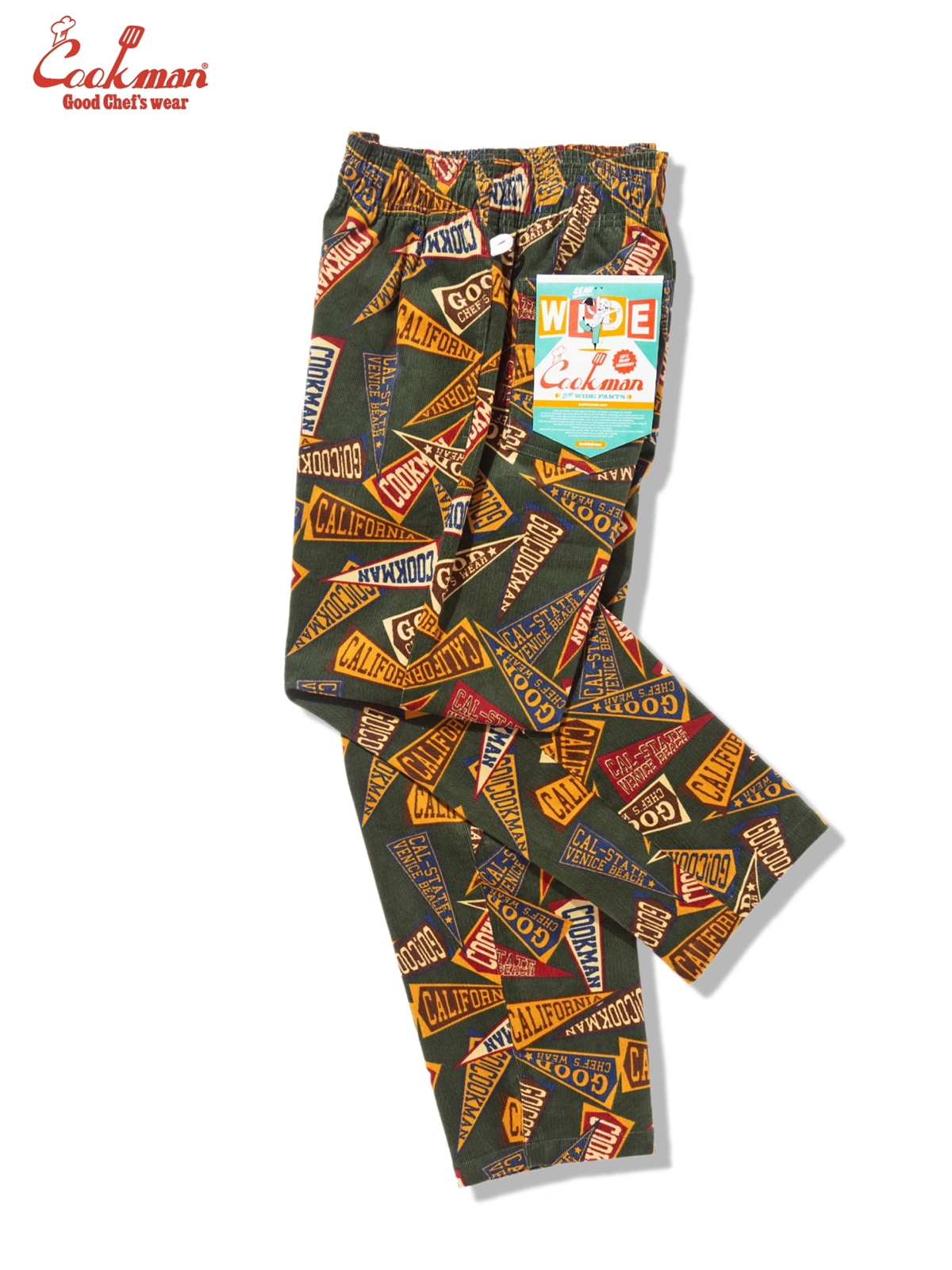 �����եѥ�� Chef Pants Semiwide Corduroy Pennant Green