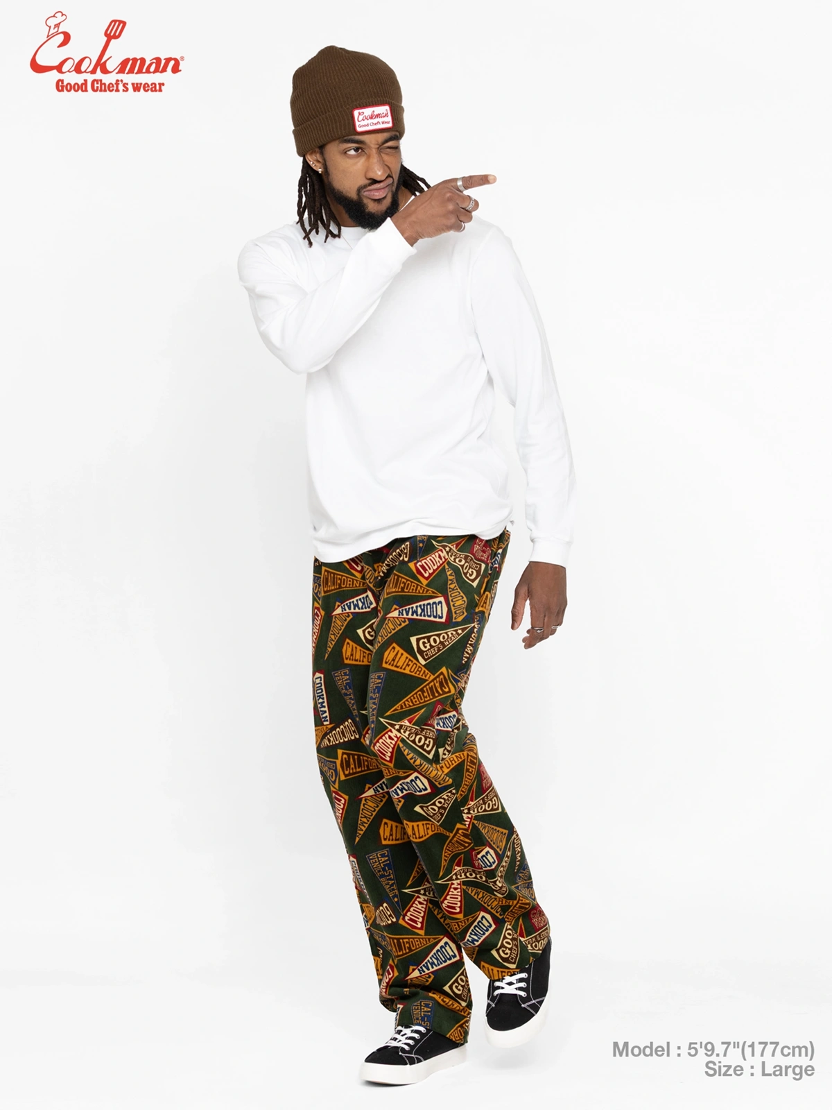 �����եѥ�� Chef Pants Semiwide Corduroy Pennant Green