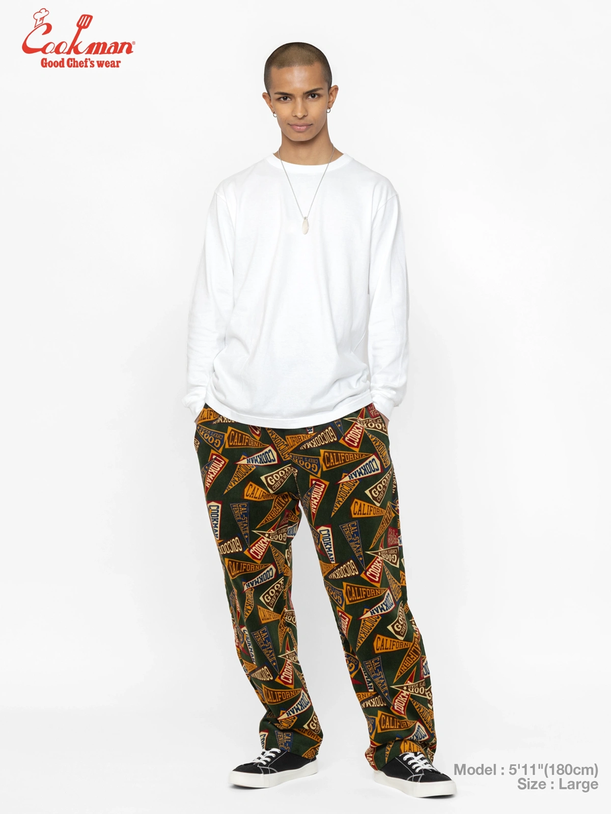 �����եѥ�� Chef Pants Semiwide Corduroy Pennant Green