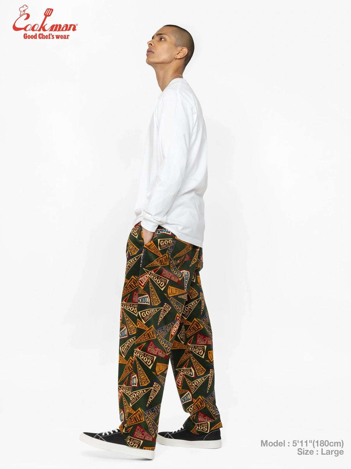 �����եѥ�� Chef Pants Semiwide Corduroy Pennant Green