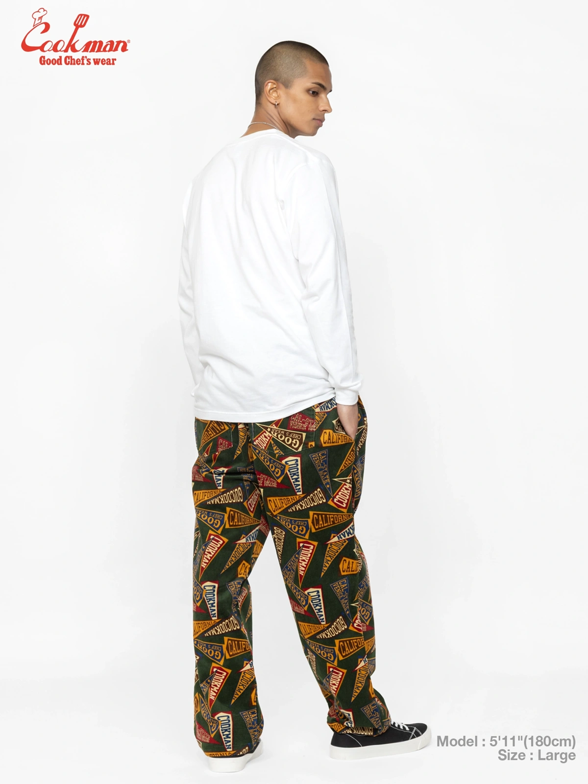 �����եѥ�� Chef Pants Semiwide Corduroy Pennant Green